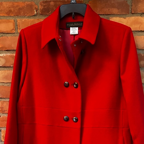 Harve Benard Classic Red Wool Long Coat ~ sz 12 - Picture 2 of 9